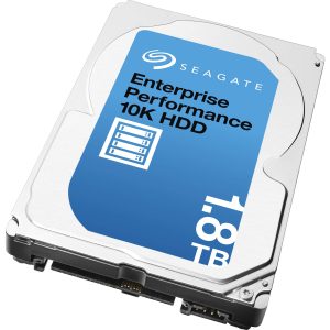Seagate ST1800MM0018 1.8TB SAS enterprise hard drive, top view showing label and connectors
